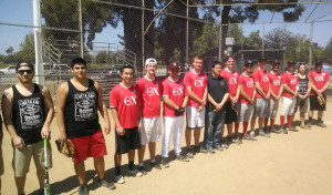 The actives were stylin' in their red sports jerseys, featuring Theta Chi letters, an American flag and some fantastic nicknames on the back.